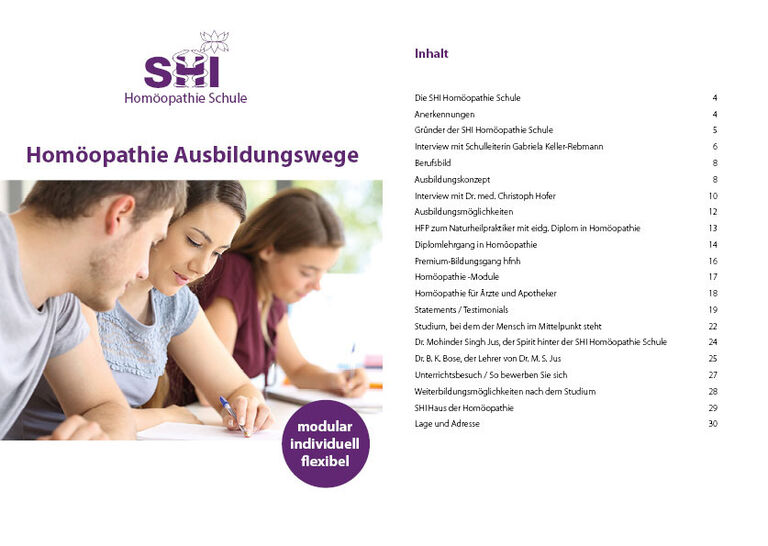 Ausbildungsbroschüre Homöopathie